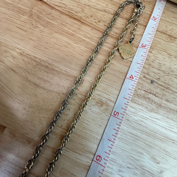 Kendra Scott Rayne Pendant Green and Gold Necklace with Tassel, Long - Picture 12 of 14
